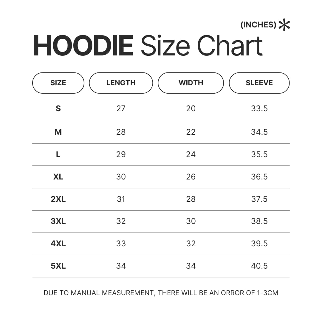 Hoodie Size Chart - Devilman Crybaby Shop