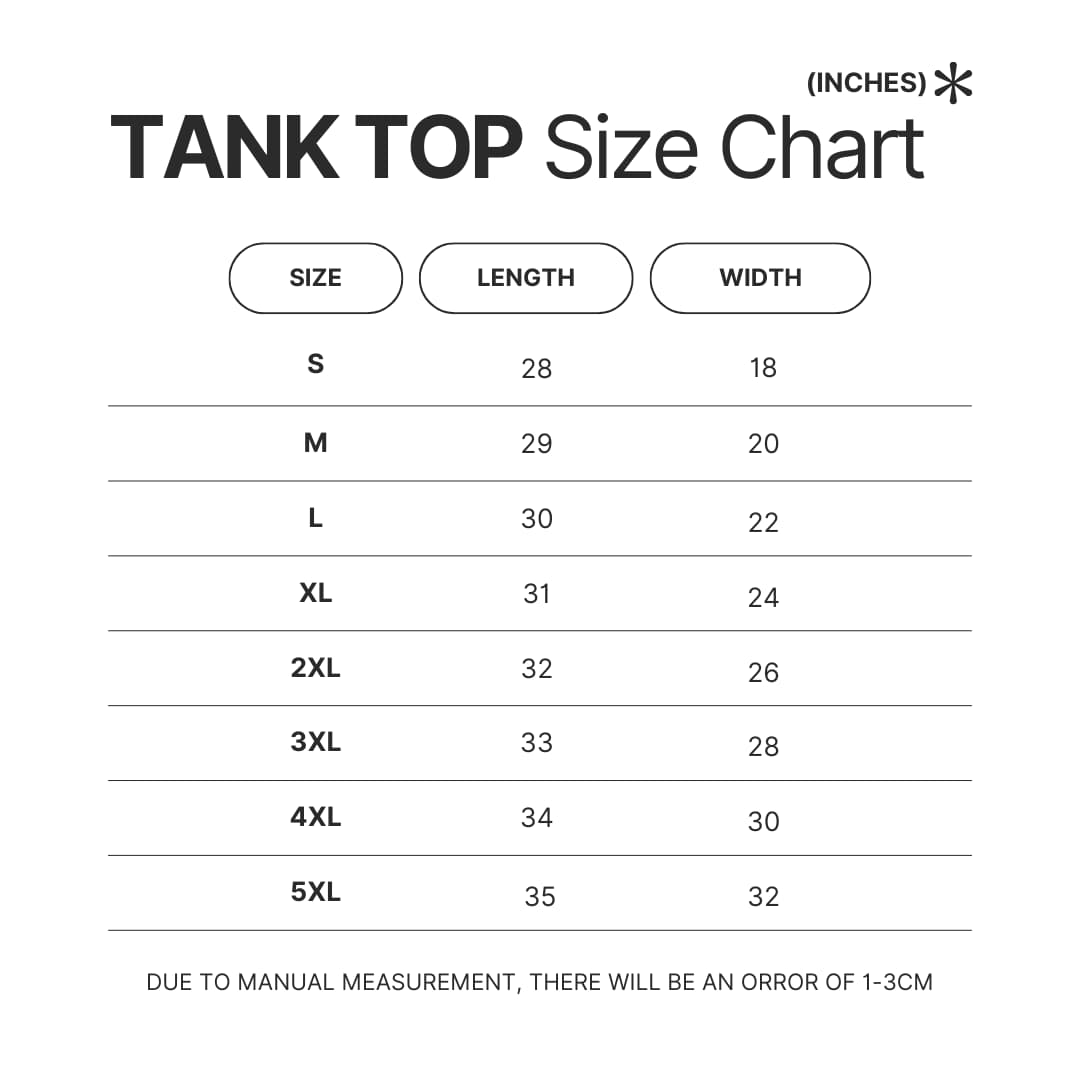 Tank Top Size Chart - Devilman Crybaby Shop