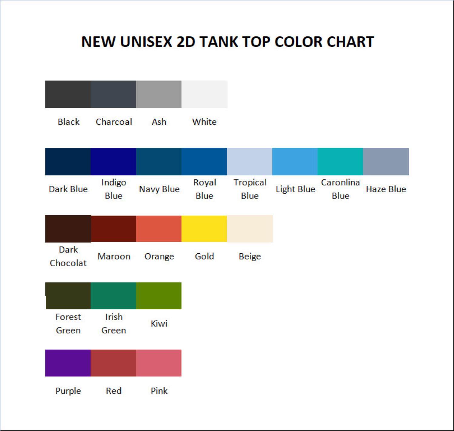 tank top color chart - Devilman Crybaby Shop