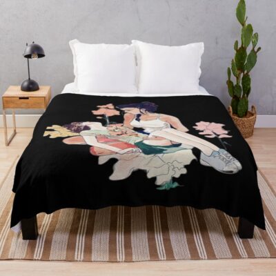 Devilman Crybaby Miki Kuroda And Miki Makimura Throw Blanket