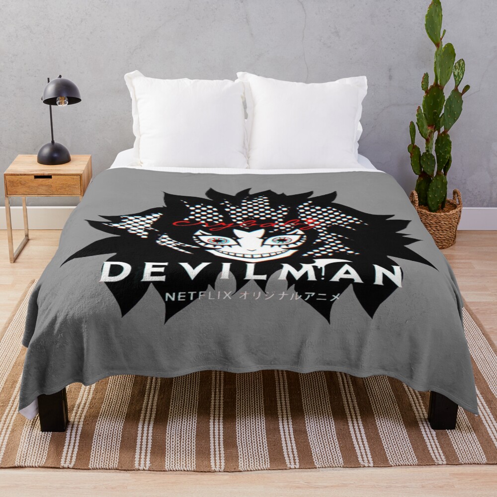 Devilman Crybaby Emotional Dark Theme Throw Blanket