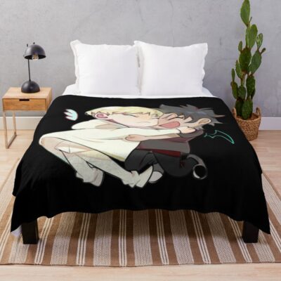 Chibi Ryo Asuka And Fudo Akira Throw Blanket