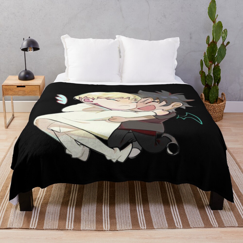 Chibi Ryo Asuka And Fudo Akira Throw Blanket