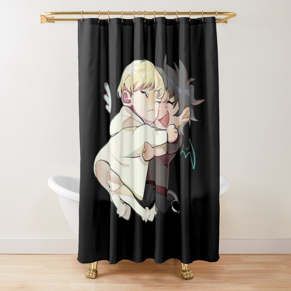 Chibi Ryo Asuka And Fudo Akira Shower Curtain