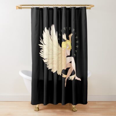 Devilman Crybaby Minimal Dark Art Shower Curtain
