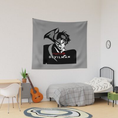 Devilman Crybaby Chaos Dark Design Tapestry
