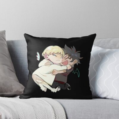 Chibi Ryo Asuka And Fudo Akira Throw Pillow